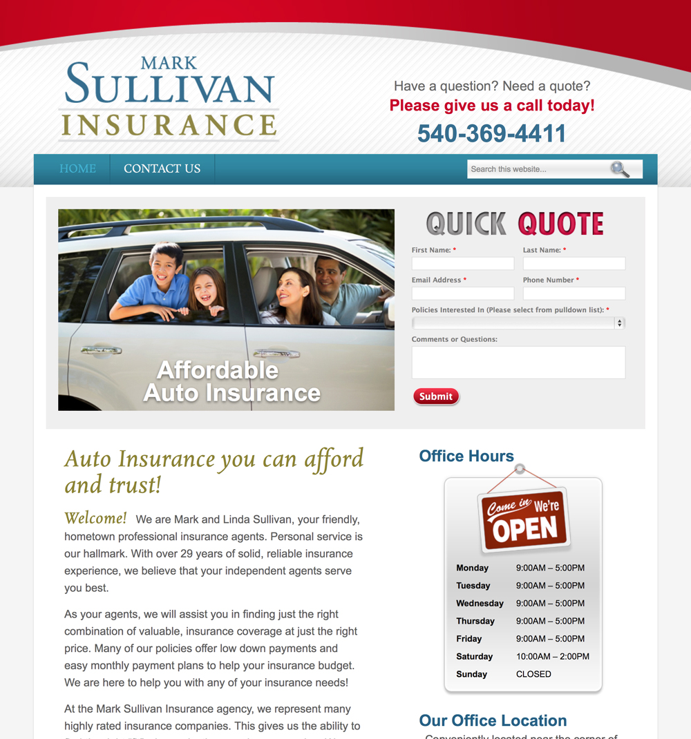 Mark Sullivan Insurance website
